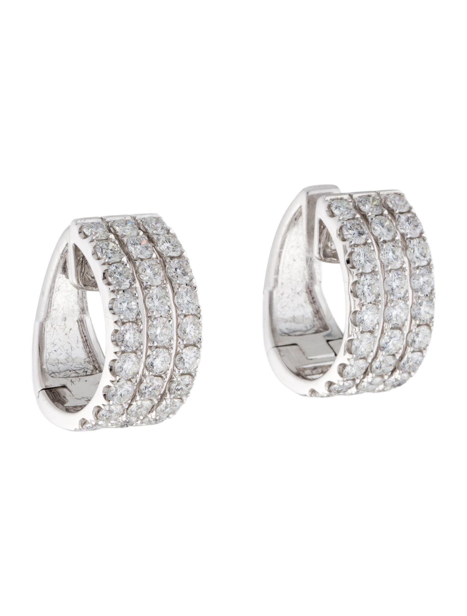 Earrings 14K 3.55ctw Diamond Hoop Earrings