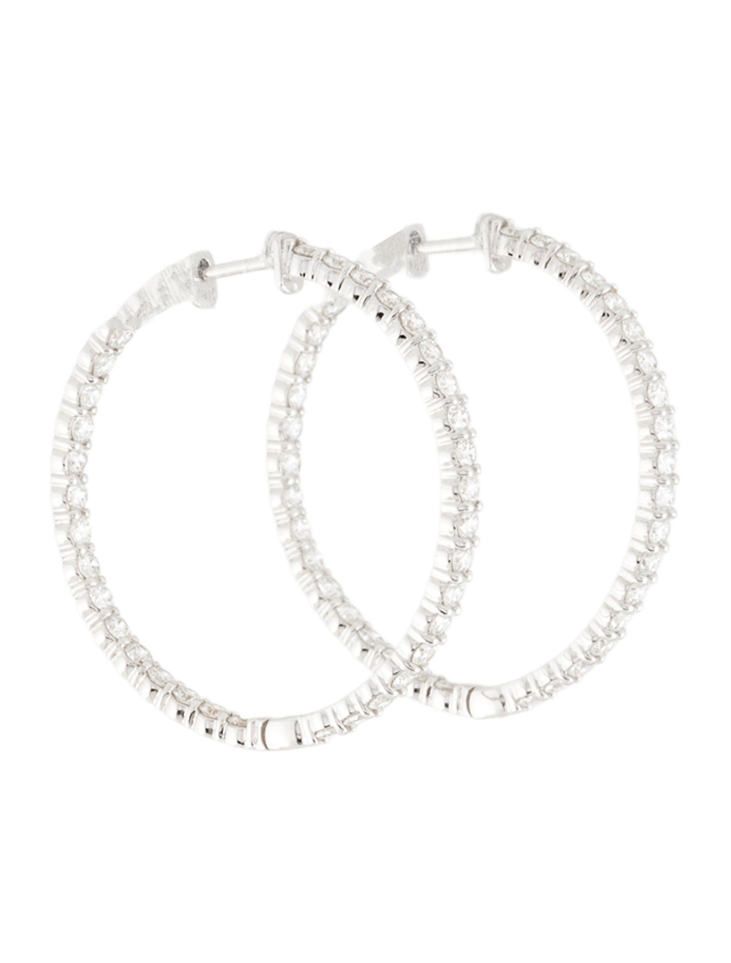 Earrings 18K 2.8ctw Diamond Inside-Out Hoop