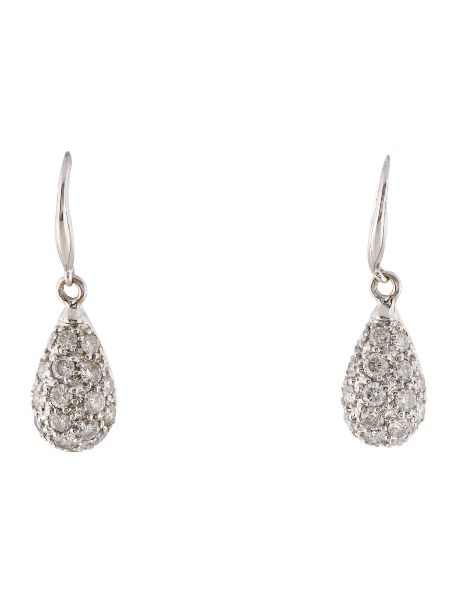 Earrings 18K 1.20ctw Diamond Teardrop Drop Earrings