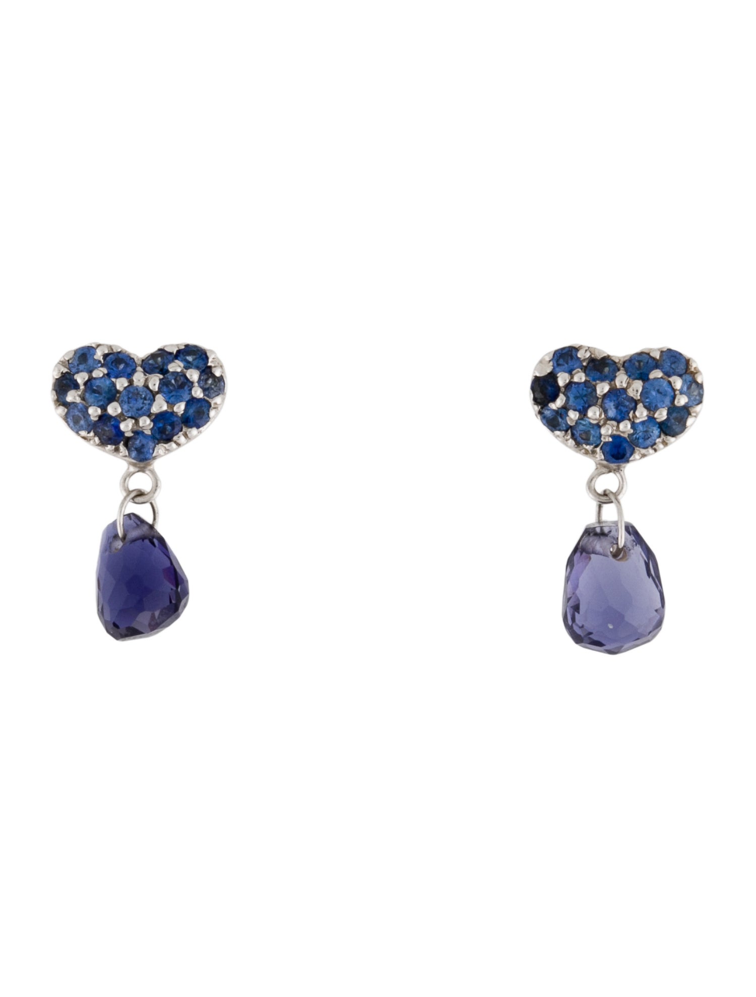 Earrings 18K Blue Sapphire & Iolite Drop