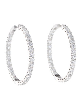 Earrings 14K 5.16ctw Lab-Grown Diamond Inside-Out Hoop Earrings