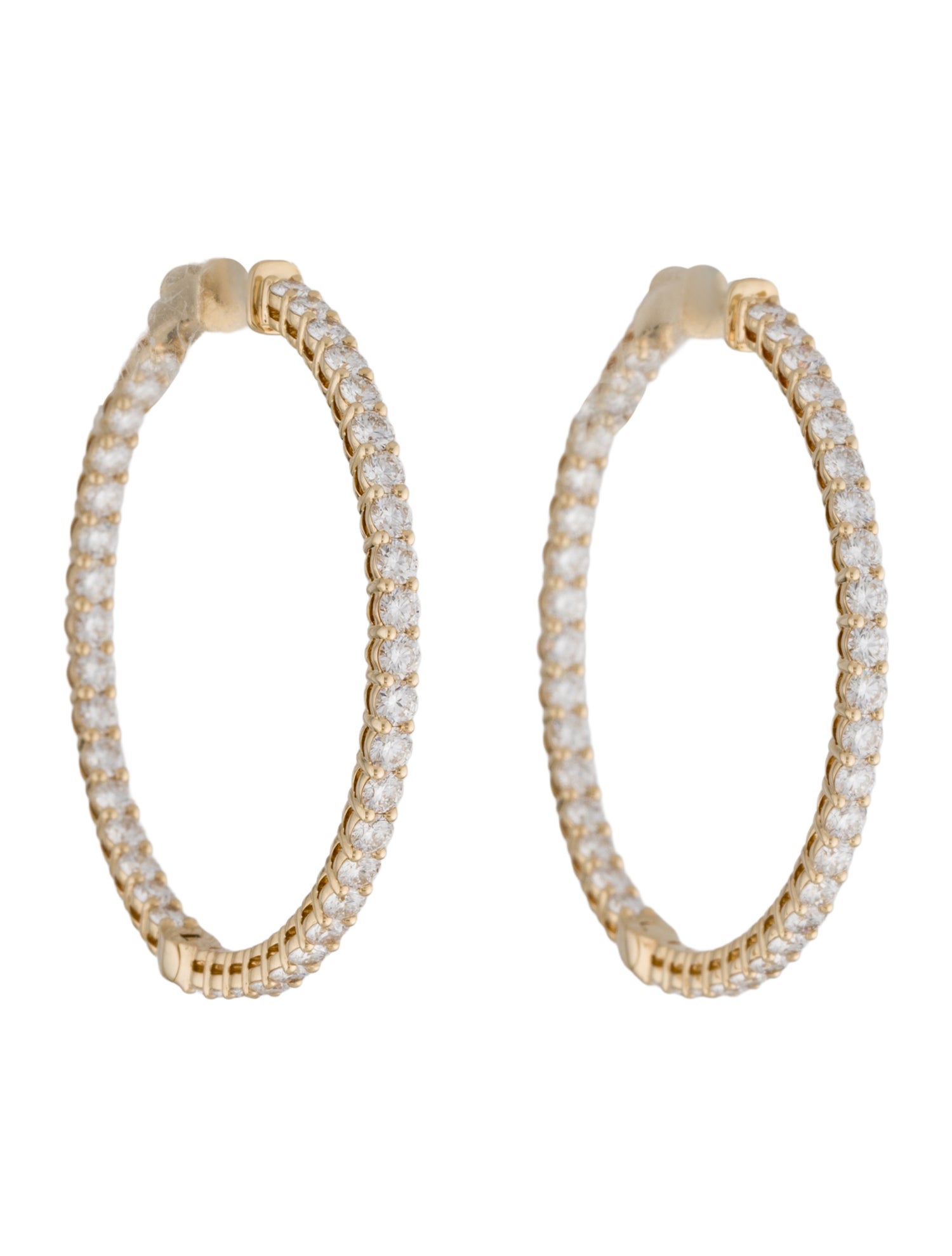 Earrings 14K 2.81ctw Lab-Grown Diamond Inside-Out Round Hoop