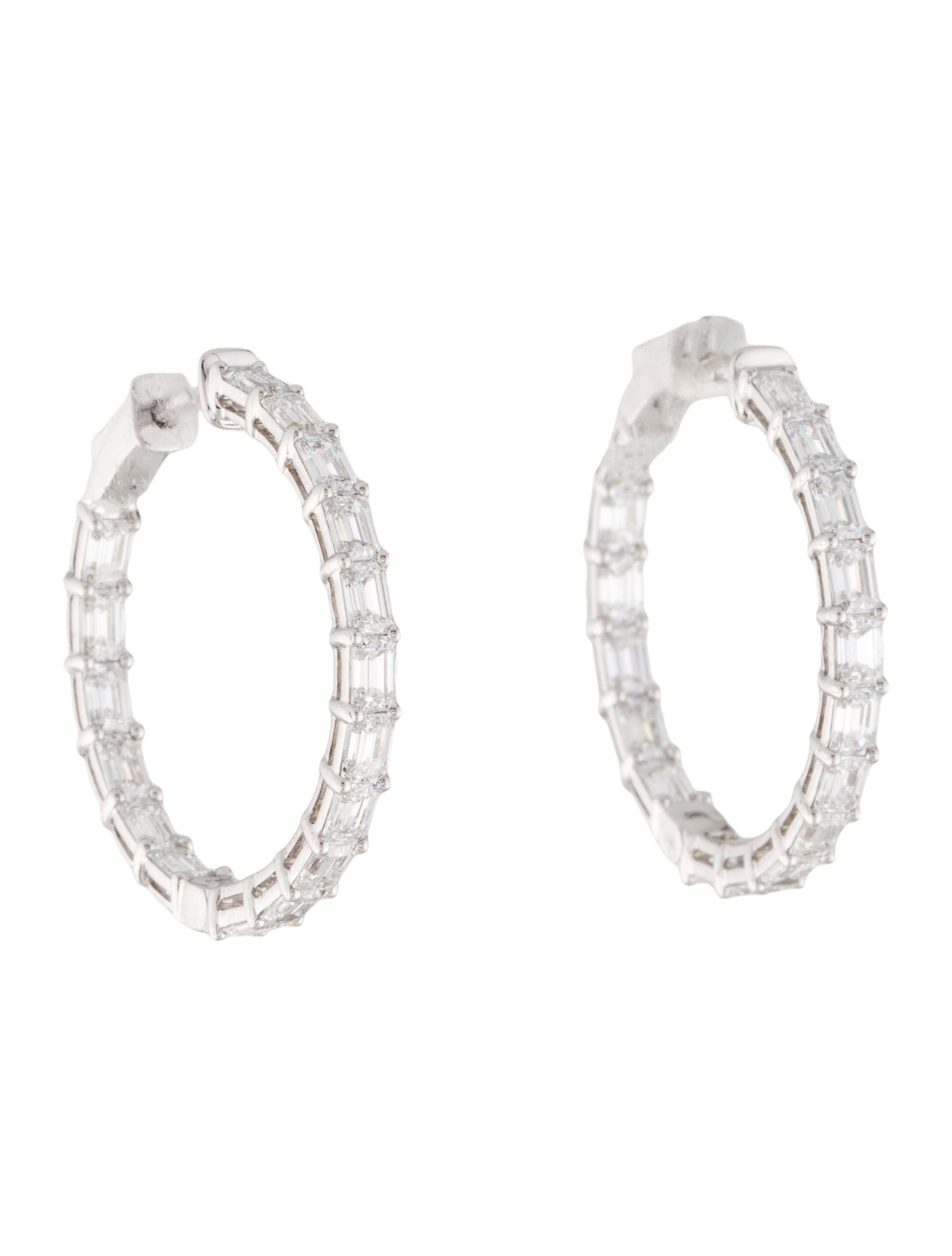 Earrings 14K 3.23ctw Lab-Grown Diamond Inside-Out Hoop Earrings