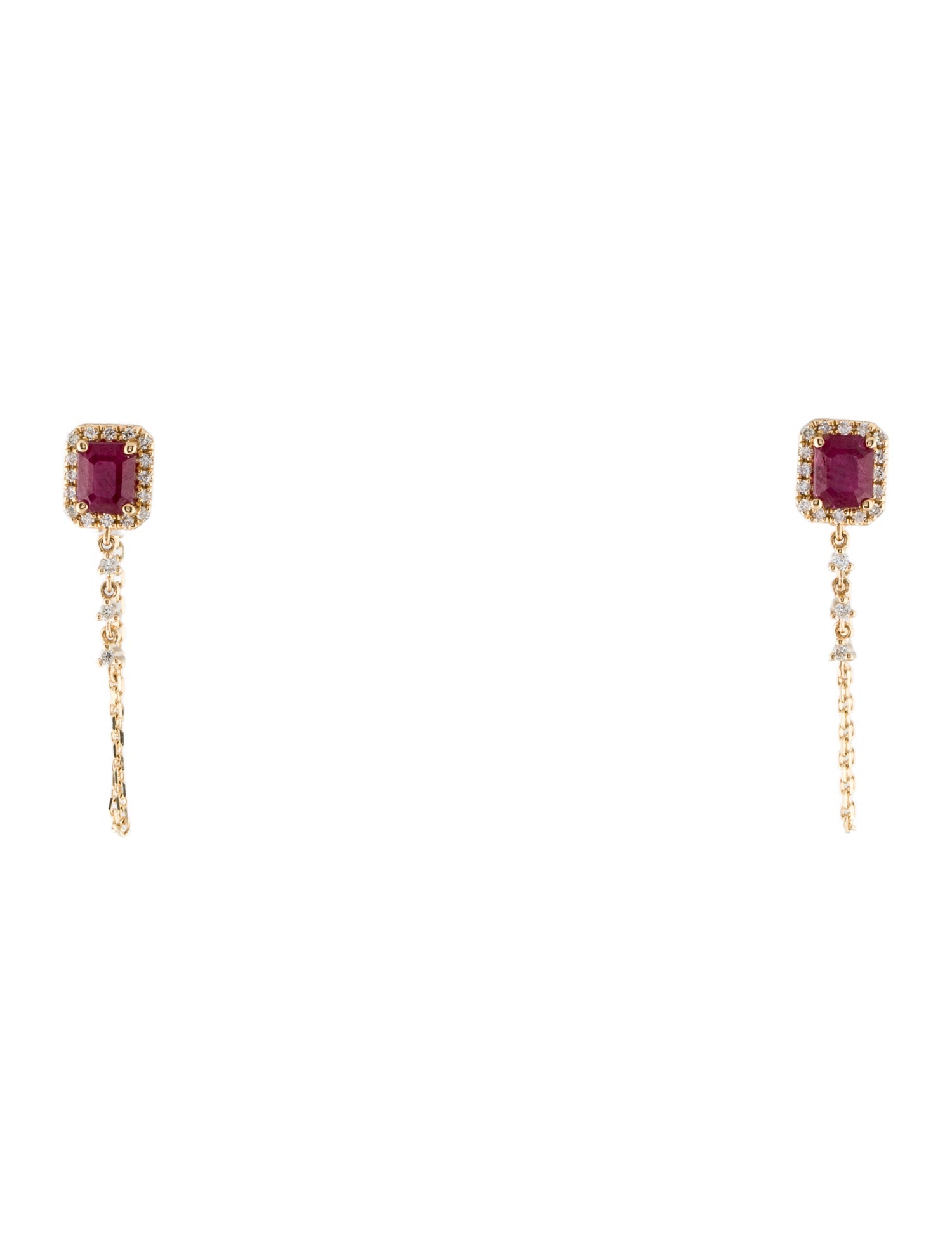 Earrings 14K 1.52ctw Ruby & Diamond Drop Earrings