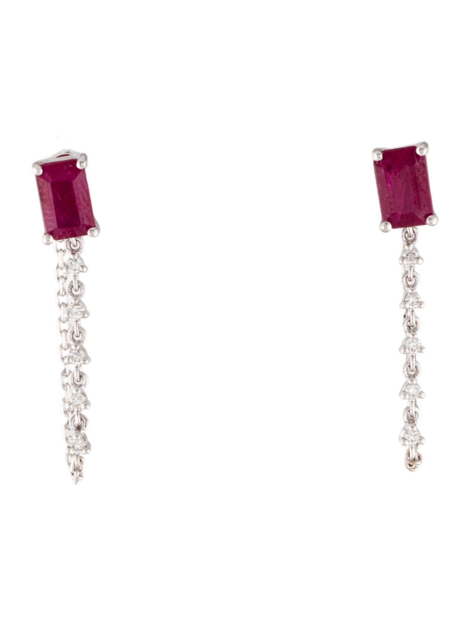 Earrings 14K 1.35ctw Ruby & Diamond Drop Earrings