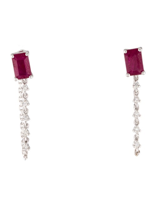 Earrings 14K 1.35ctw Ruby & Diamond Drop Earrings