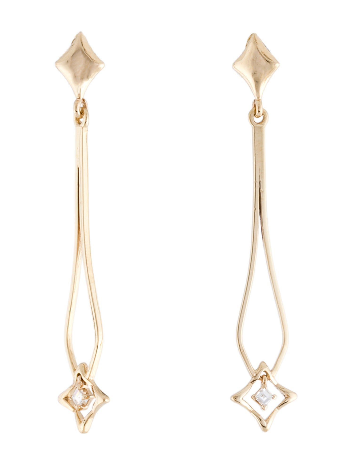 Earrings 14K Diamond Drop Earrings