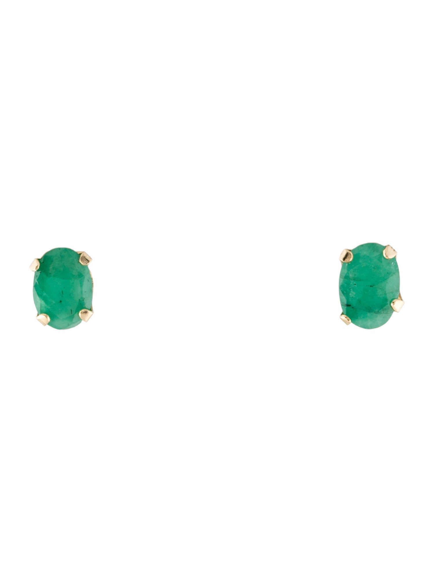 Earrings 14K 1.12ctw Emerald Stud Earrings
