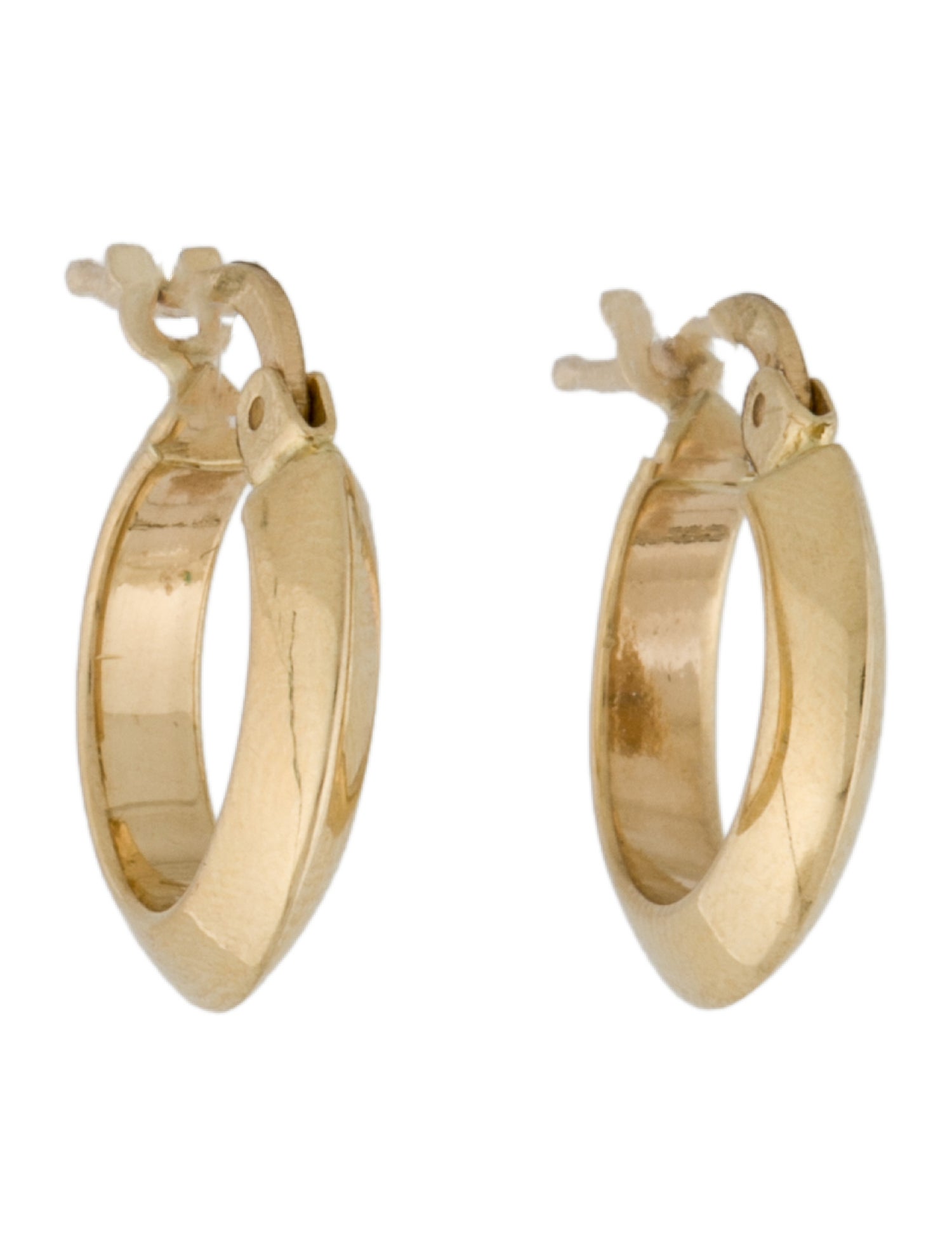 Earrings 14K Knife edge Hoop Earring