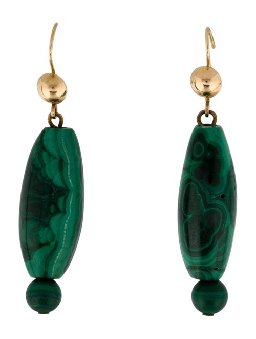 Earrings 14K Malachite Drop Earrings