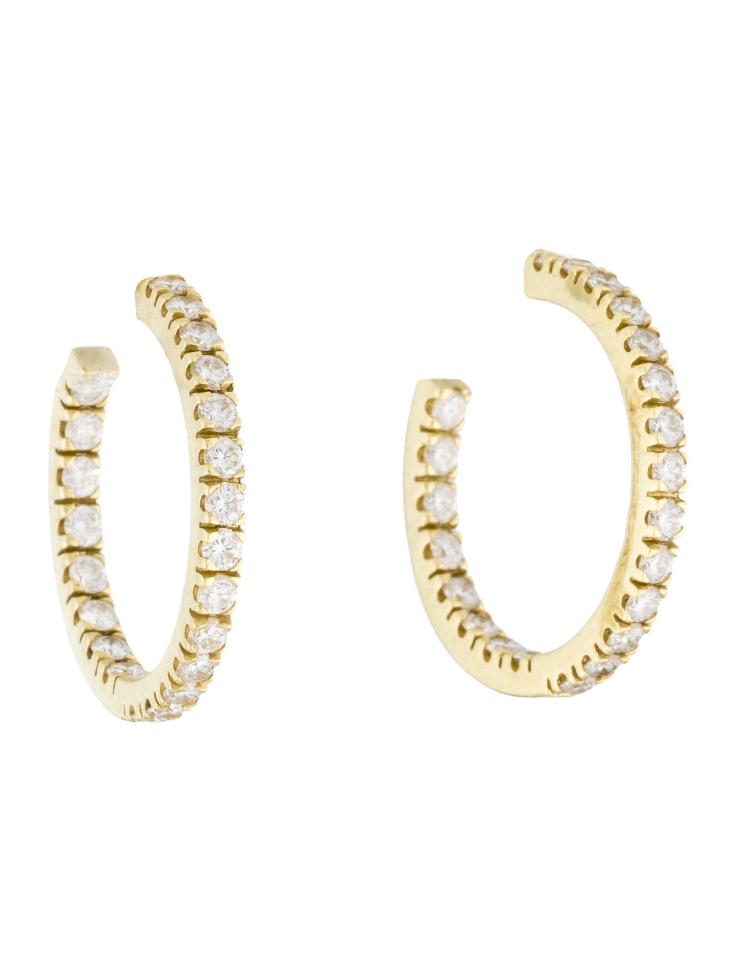 Earrings 18K 1.98ctw Diamond Inside-Out Hoop
