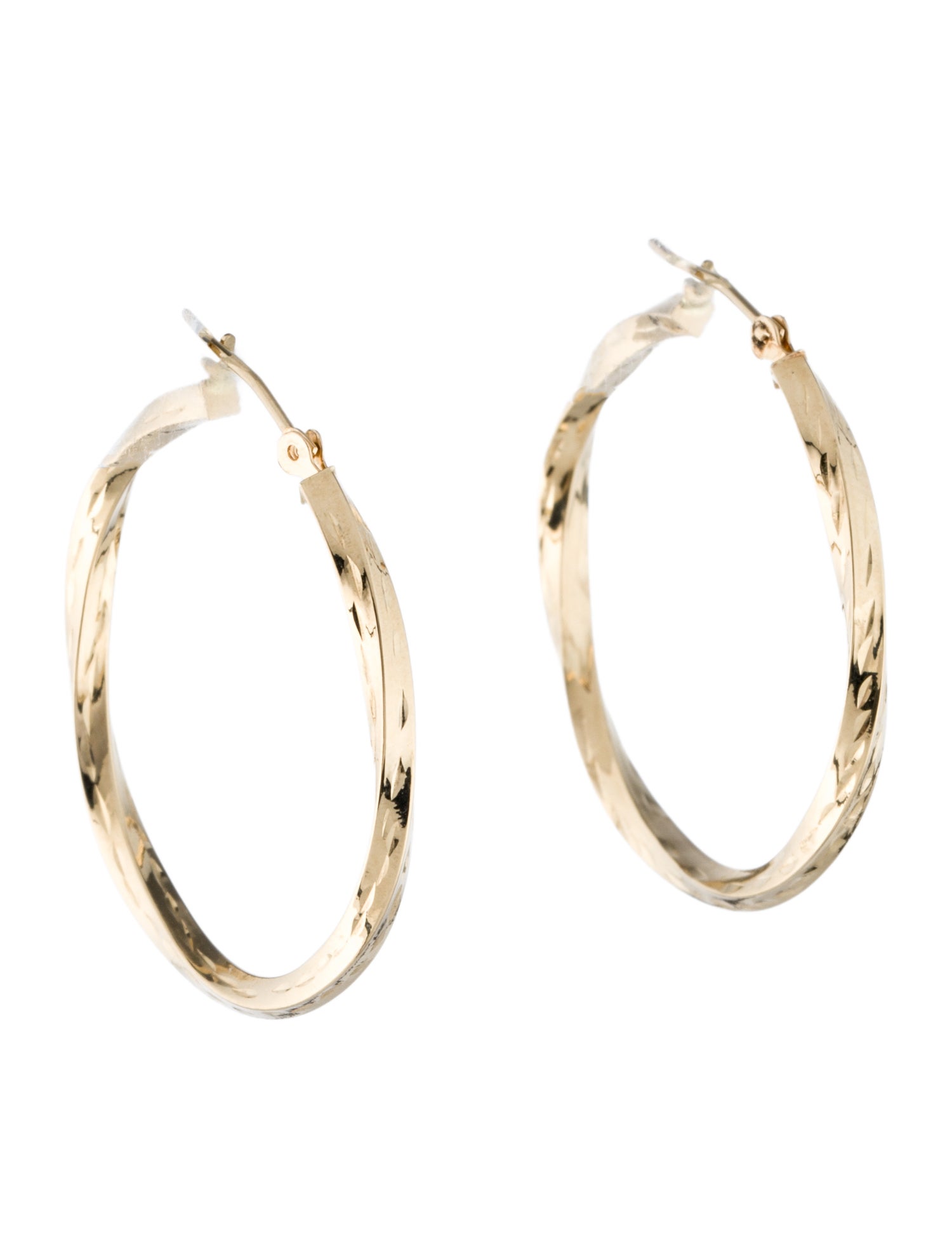 Earrings 14K Twisted Hoop Earrings