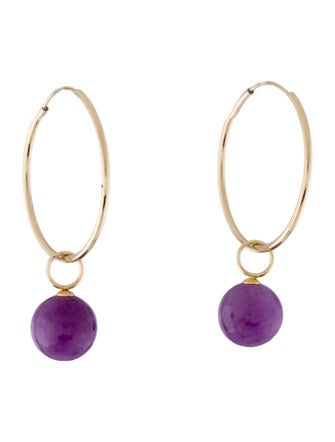 Earrings 14K Dyed Jadeite Enhancers & Infinity Hoop Earrings