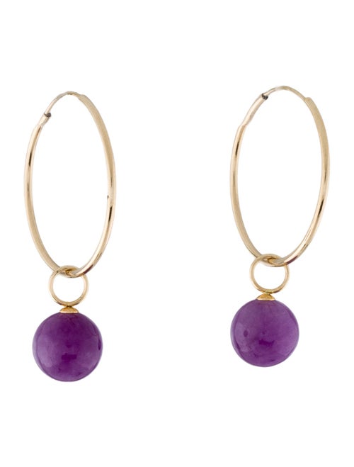 Earrings 14K Dyed Jadeite Enhancers & Infinity Hoop Earrings