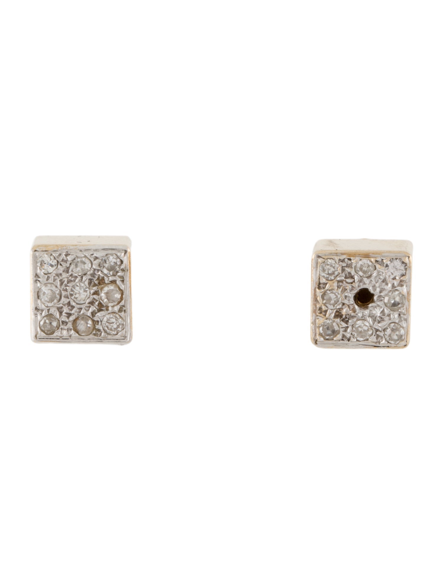 Earrings 14K Diamond Cubic Stud Earrings