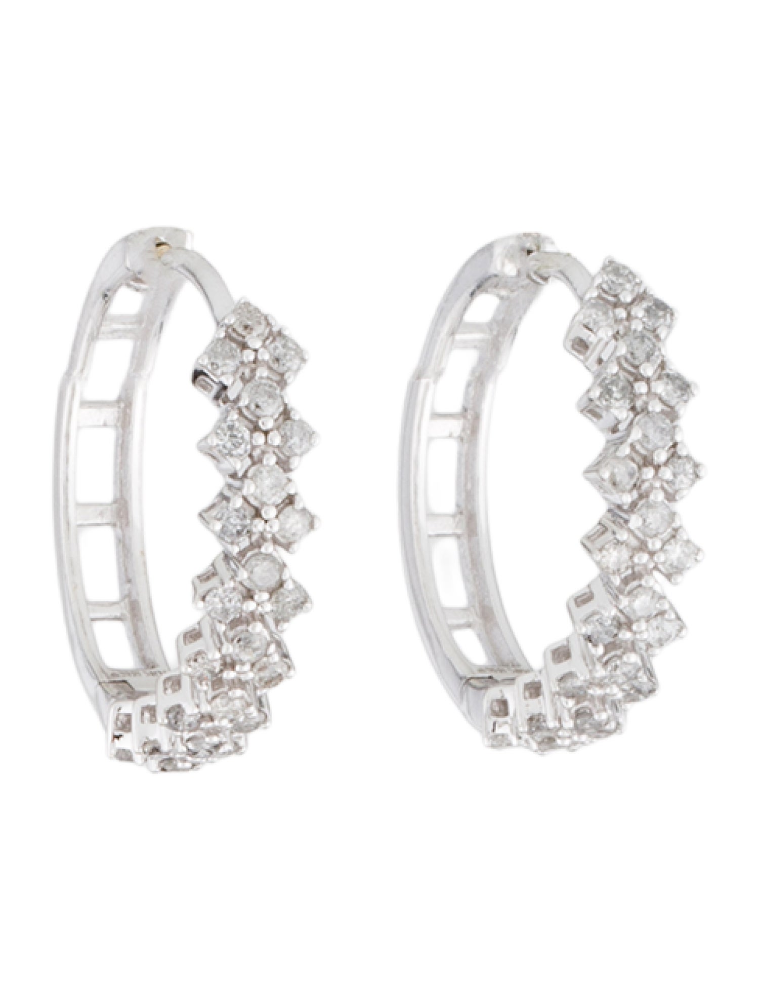 Earrings 10K Diamond Hoop Earrings