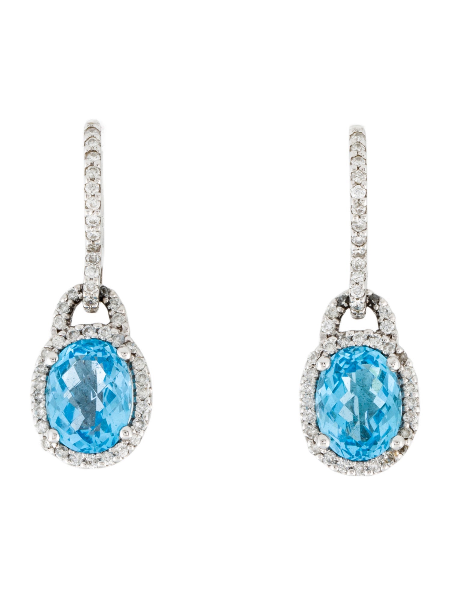 Earrings 14K Topaz & Diamond Drop Earrings