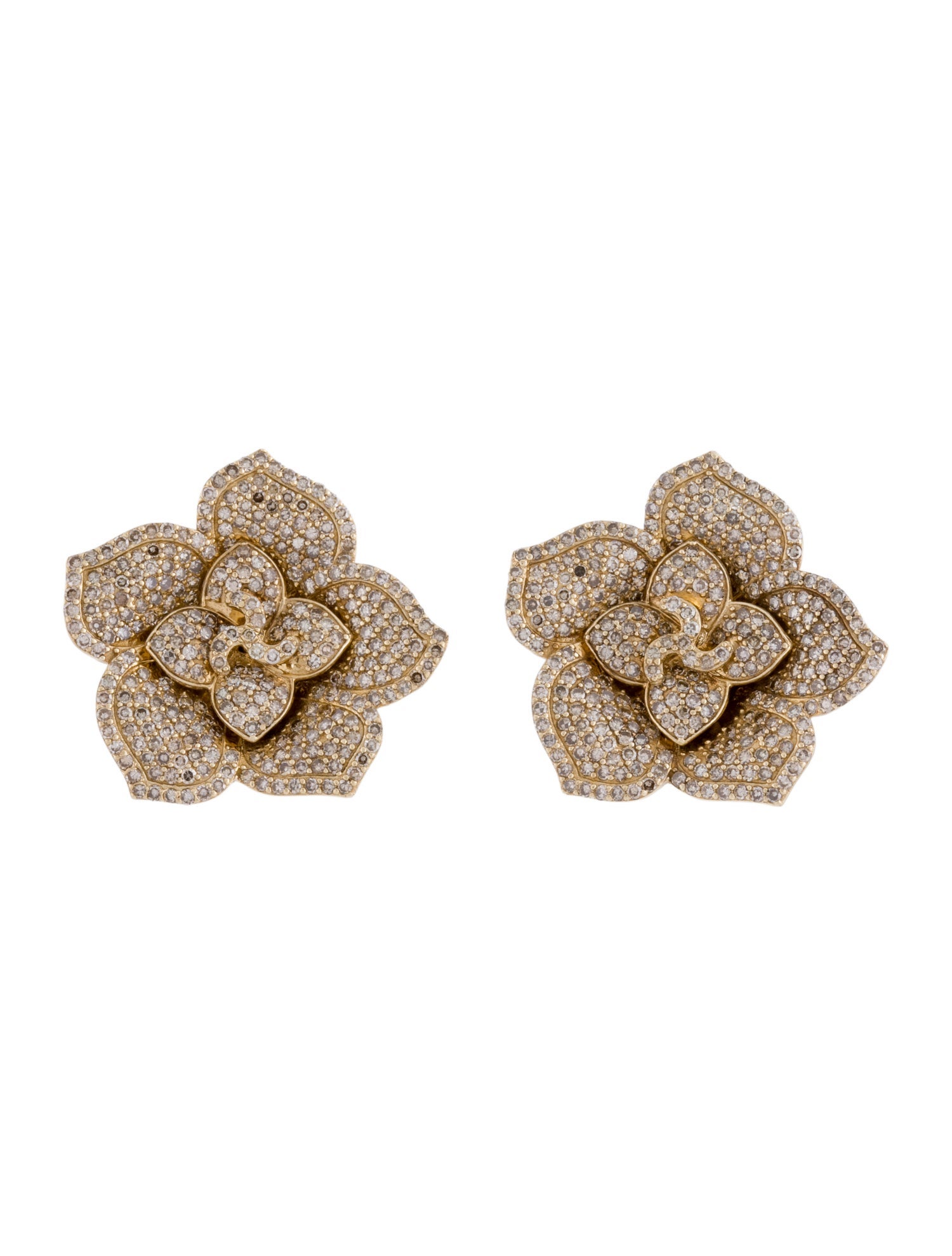Earrings 14K 2.69ctw Diamond Floral Earrings