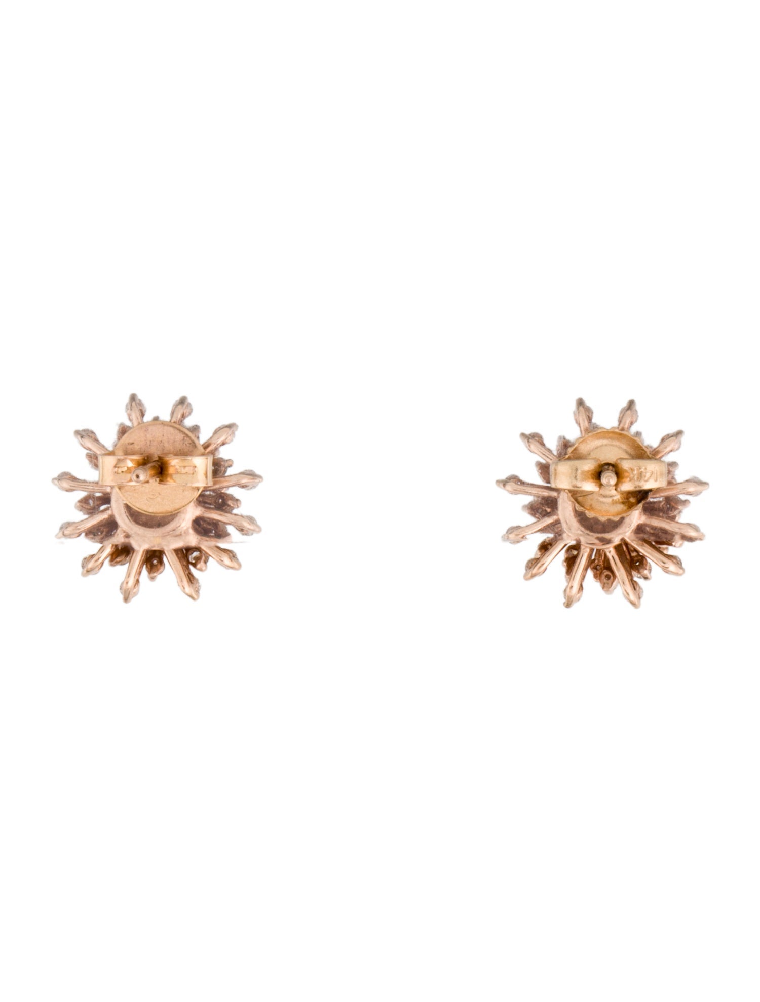 Earrings 14K Diamond Burst Stud Earrings