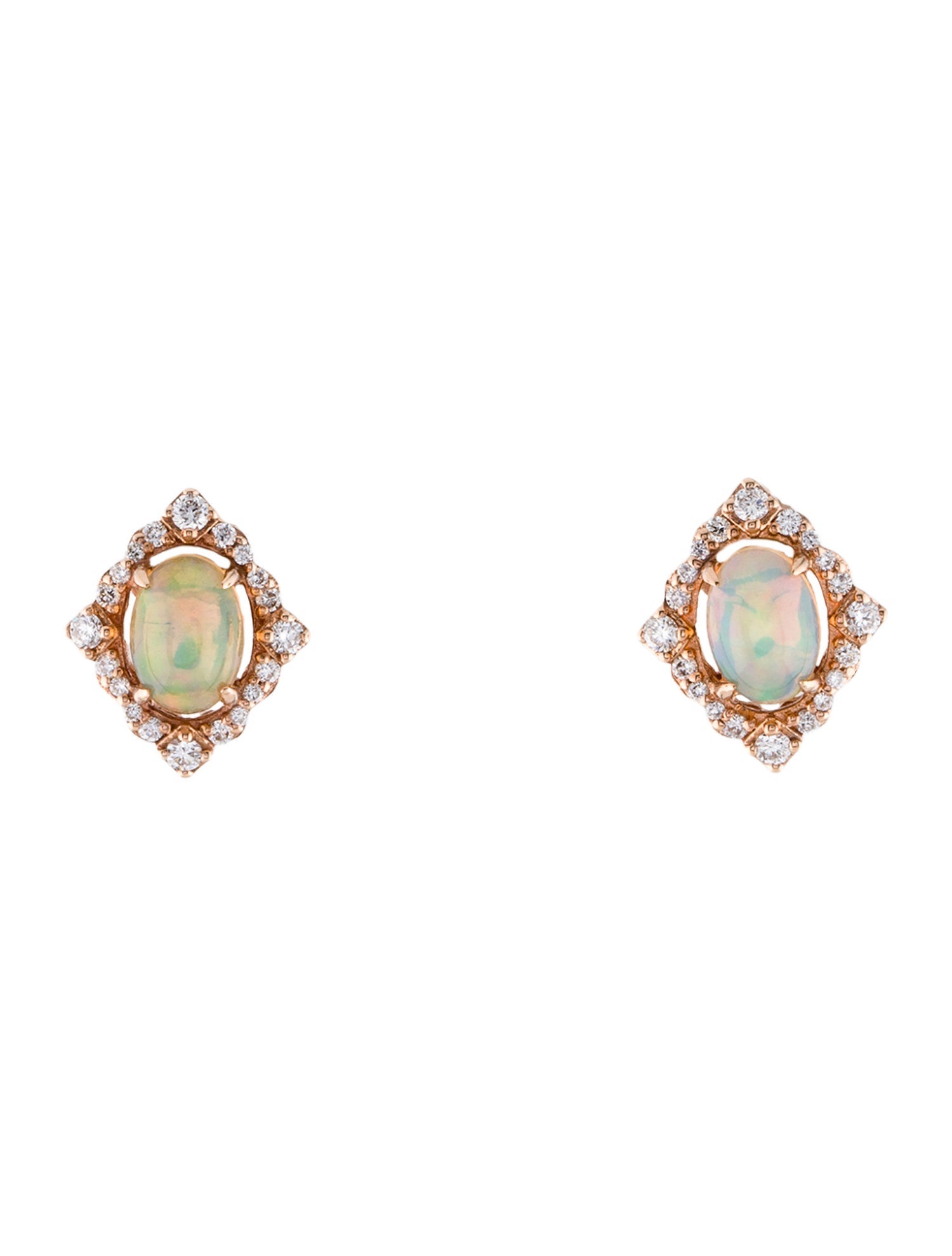 Le Vian 14K Opal & Diamond Stud Earrings