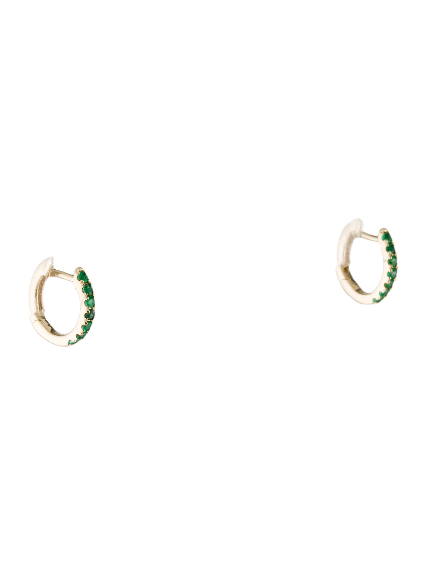 Earrings 14K Emerald Huggie Earrings