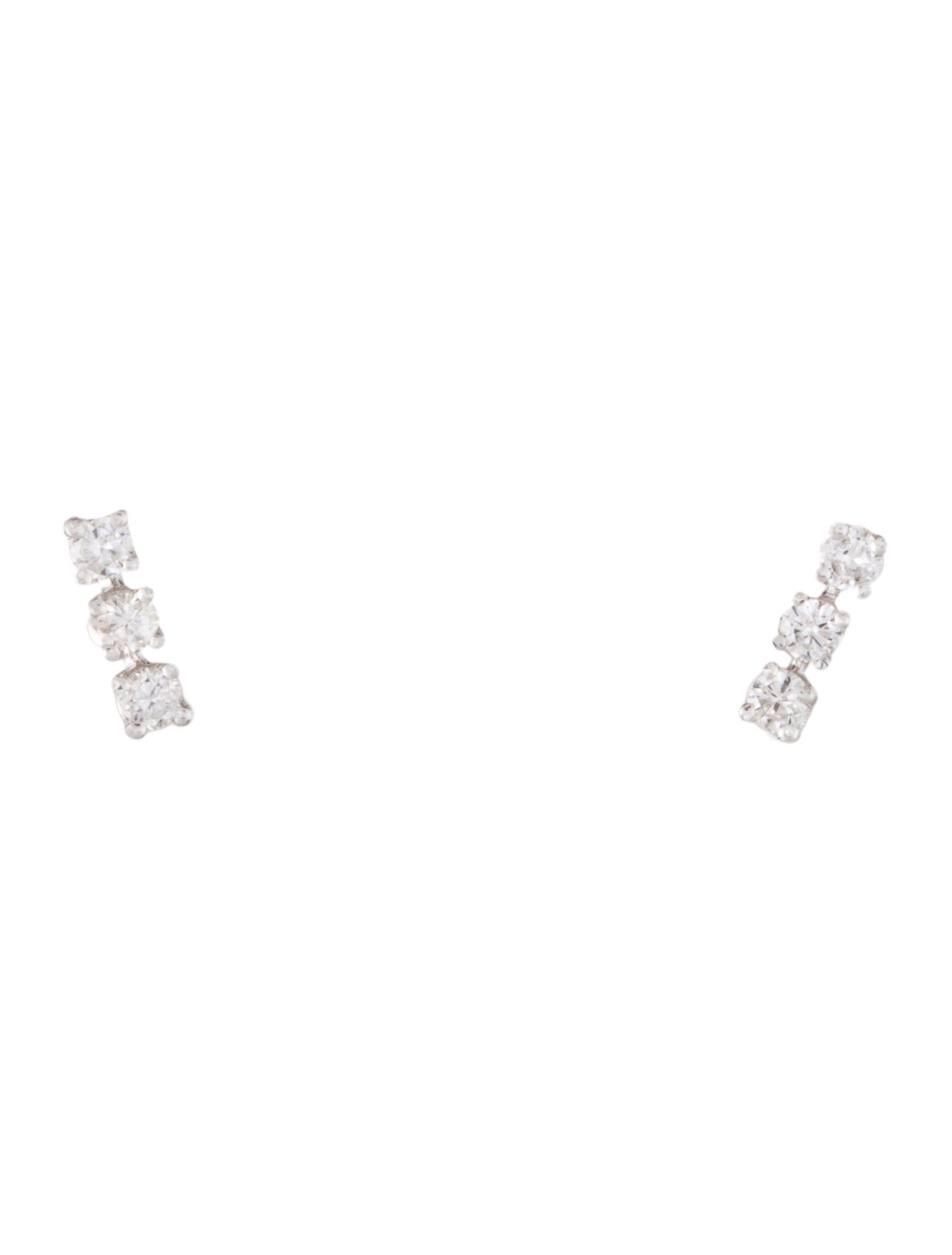 Earrings 14K Diamond Bar Studs