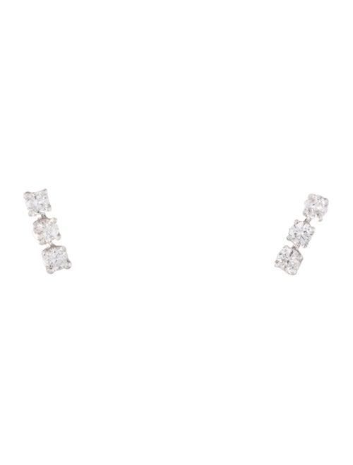 Earrings 14K Diamond Bar Studs