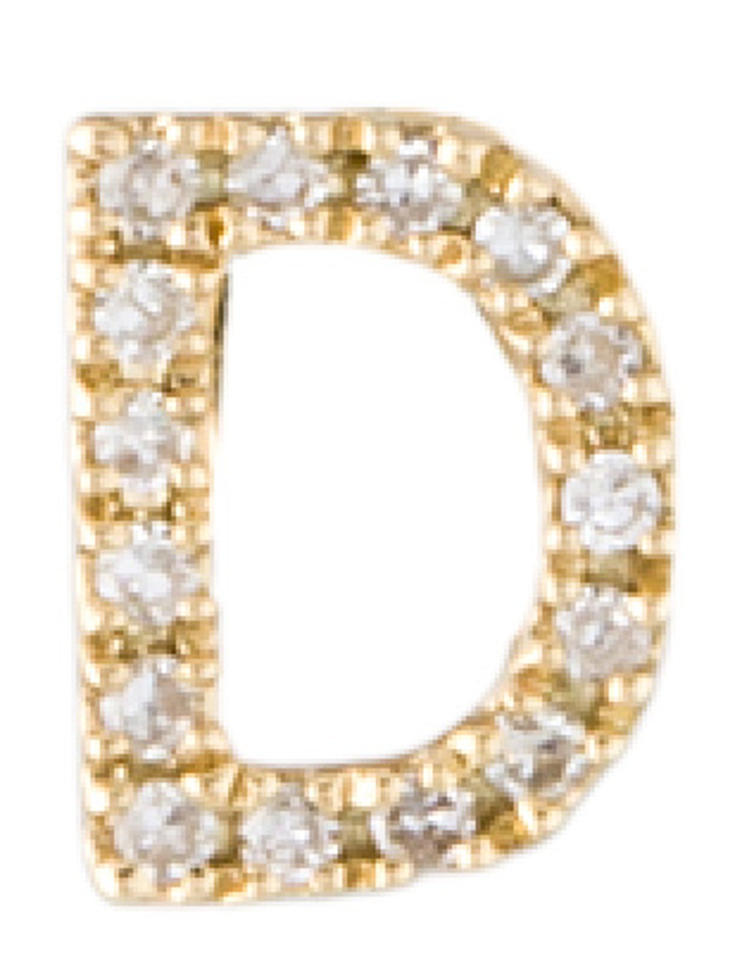 Earrings 14K Diamond 'D' Single Stud Earring