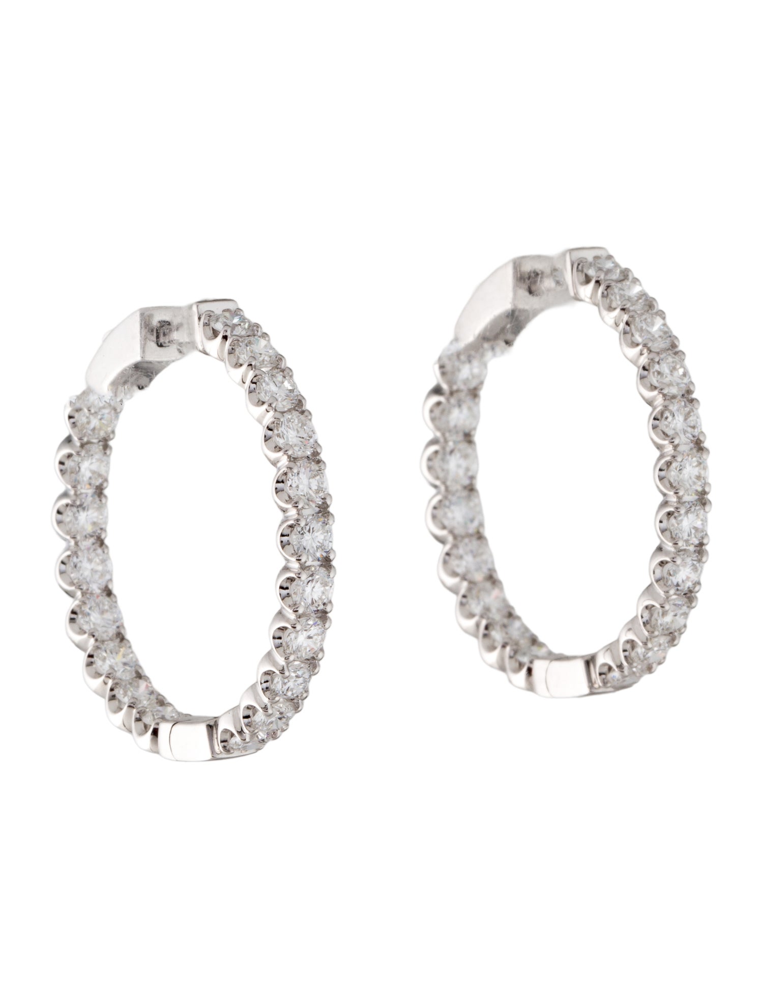 Earrings 14K 3.00ctw Lab-Grown Diamond Inside-Out Hoops