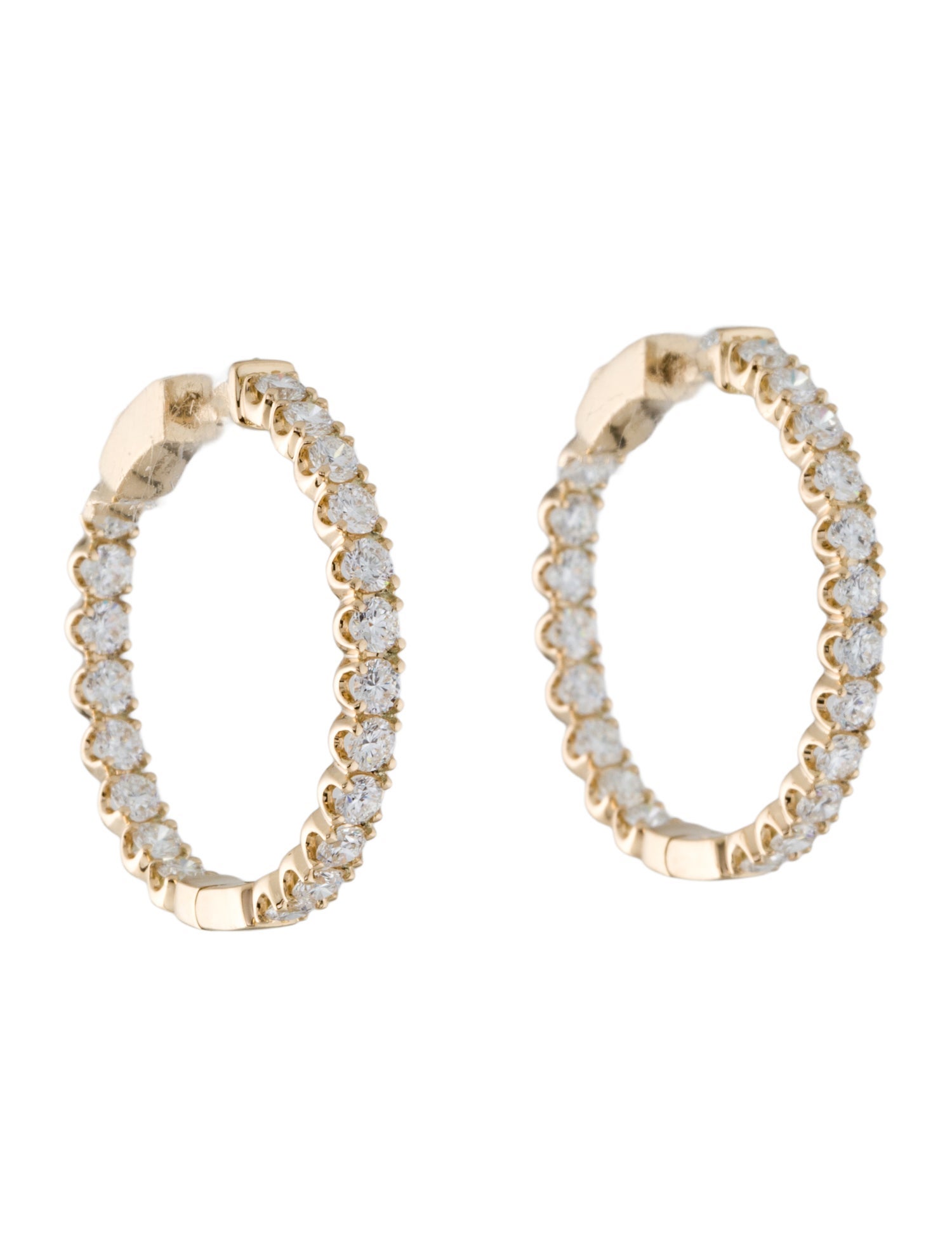 Earrings 14K 2.00ctw Lab-Grown Diamond Inside-Out Hoop Earrings