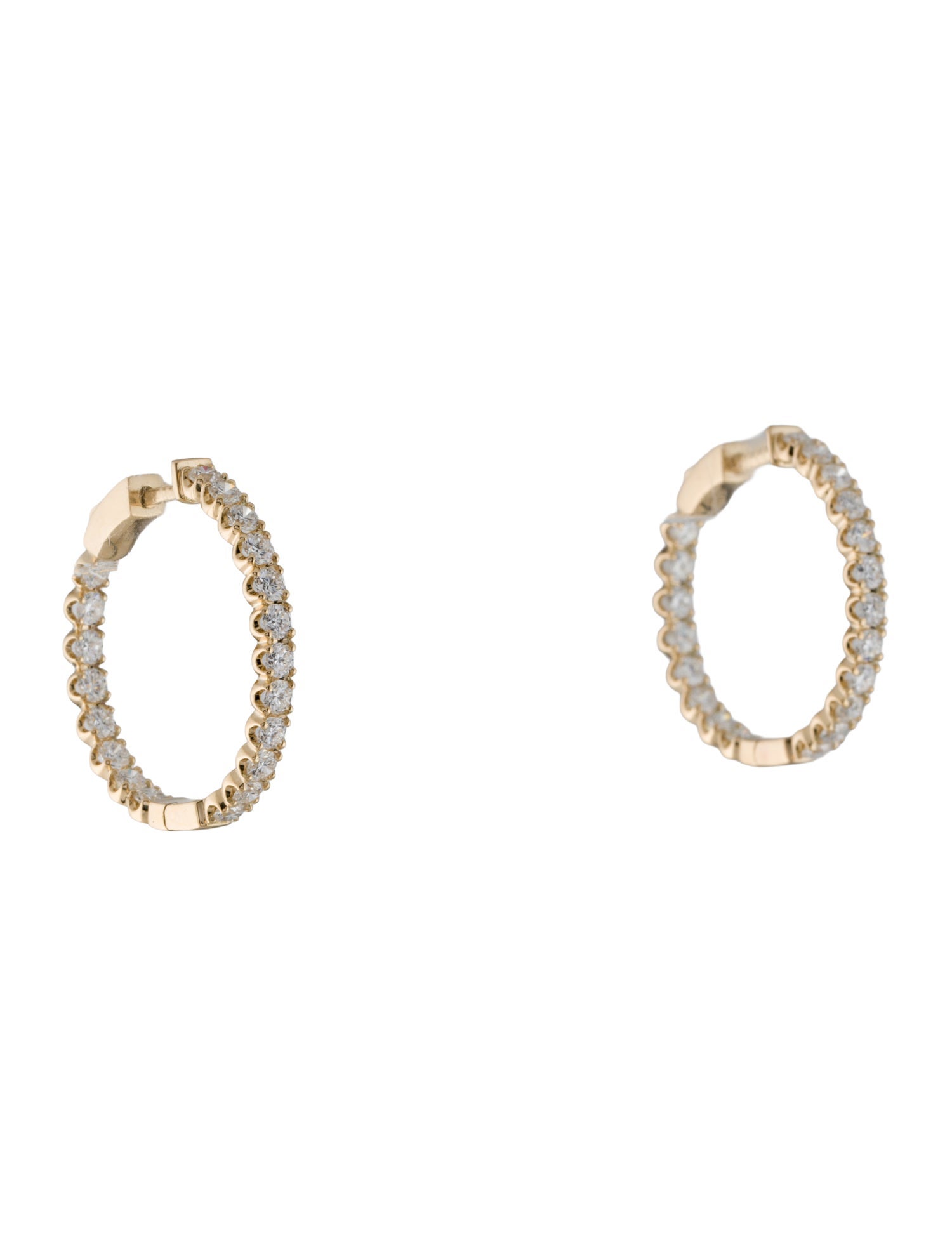 Earrings 14K 2.00ctw Lab-Grown Diamond Inside-Out Hoop