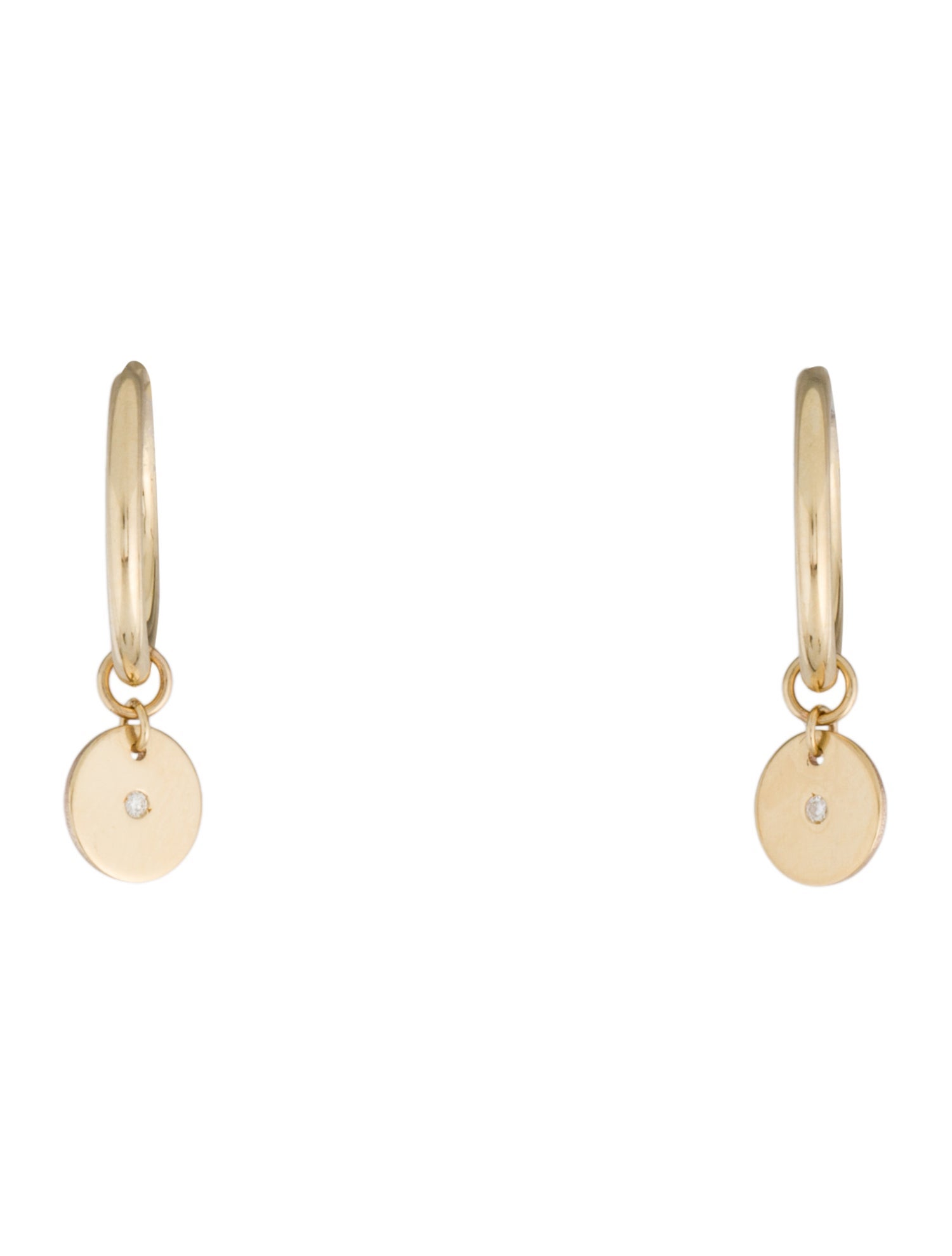 Earrings 14K Diamond Disc Enhancer & Infinity Hoop Drop Earrings