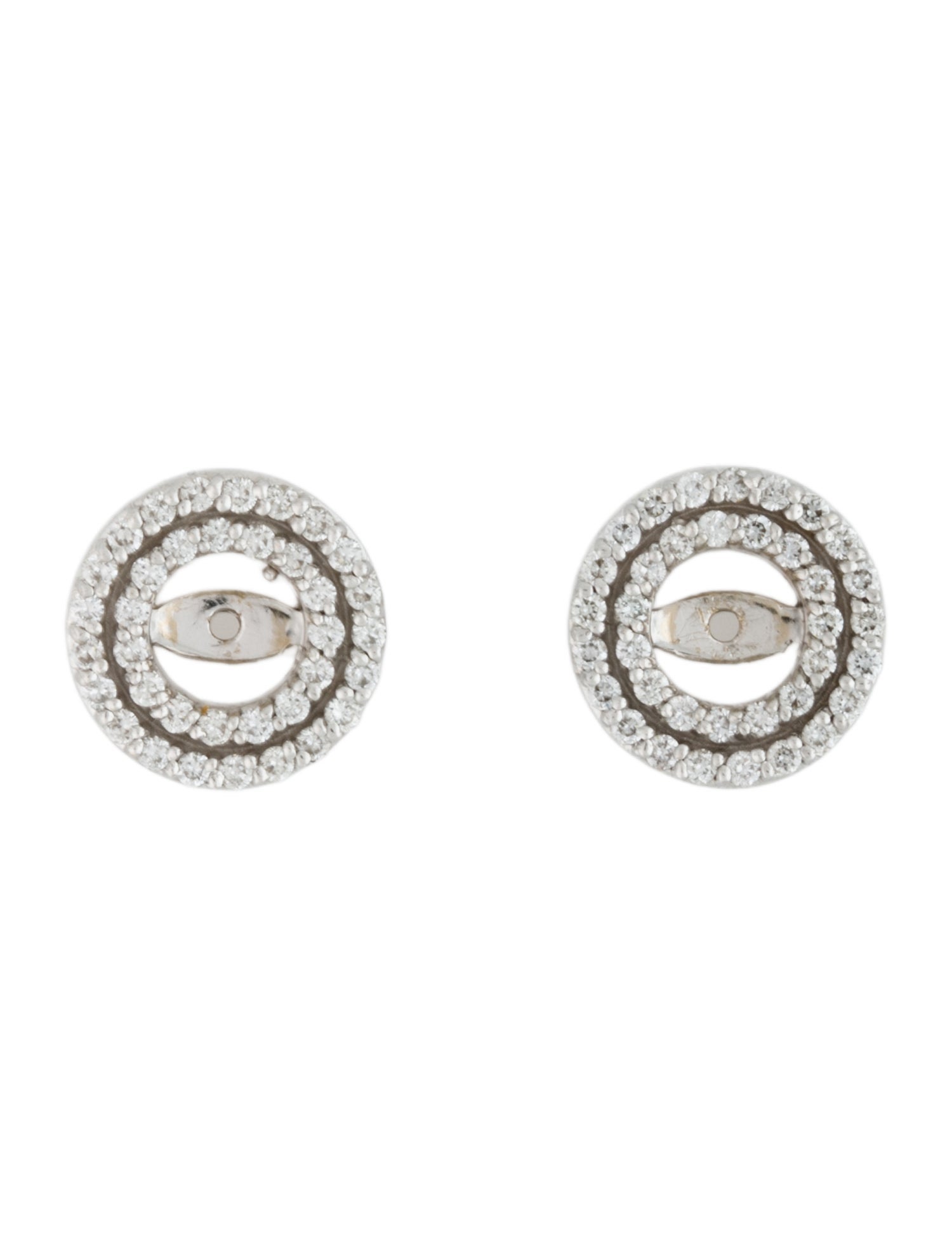 Earrings 14K Diamond Double Circle Earring Jackets