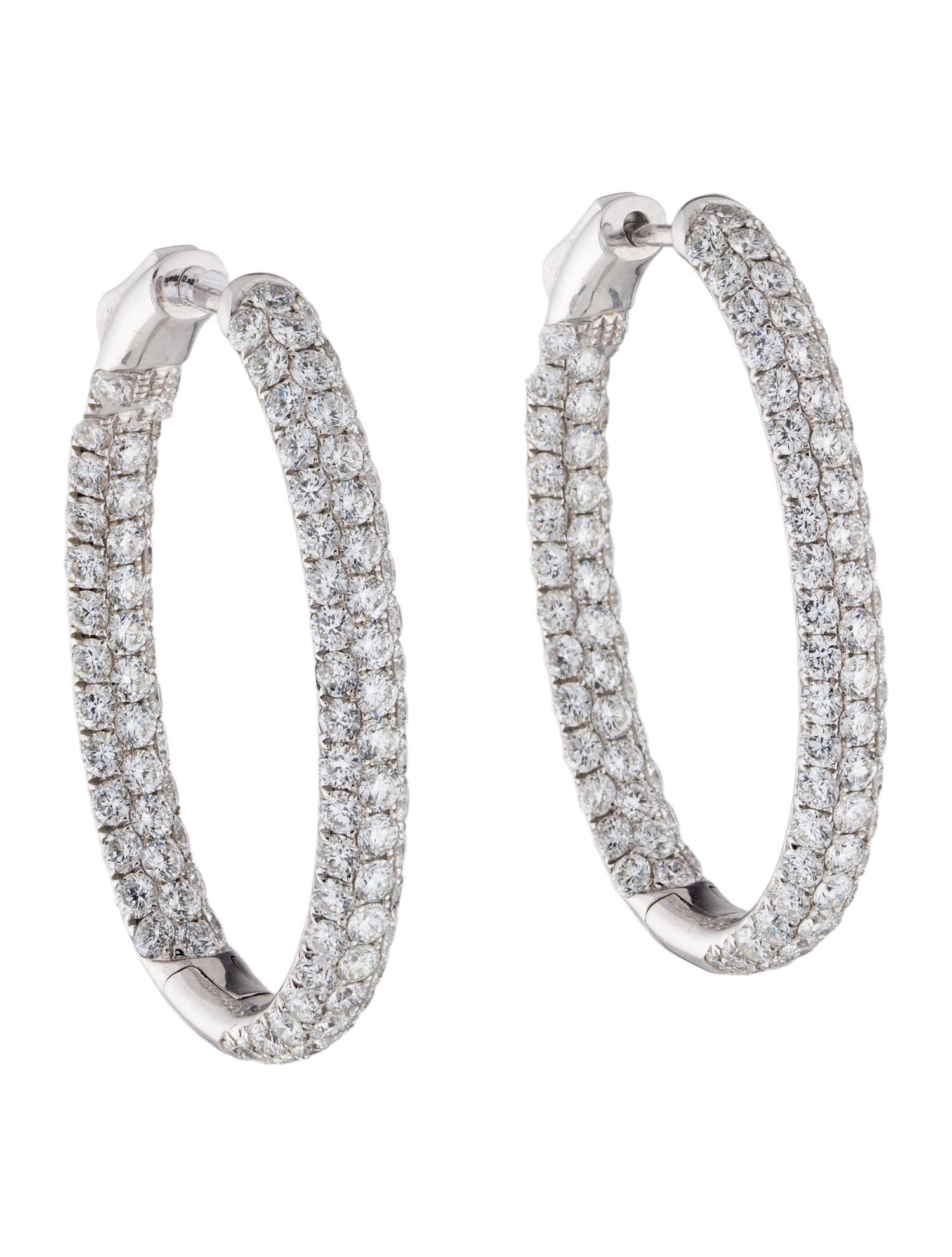 Earrings 14K 6.35ctw Diamond Inside Out Hoop Earrings
