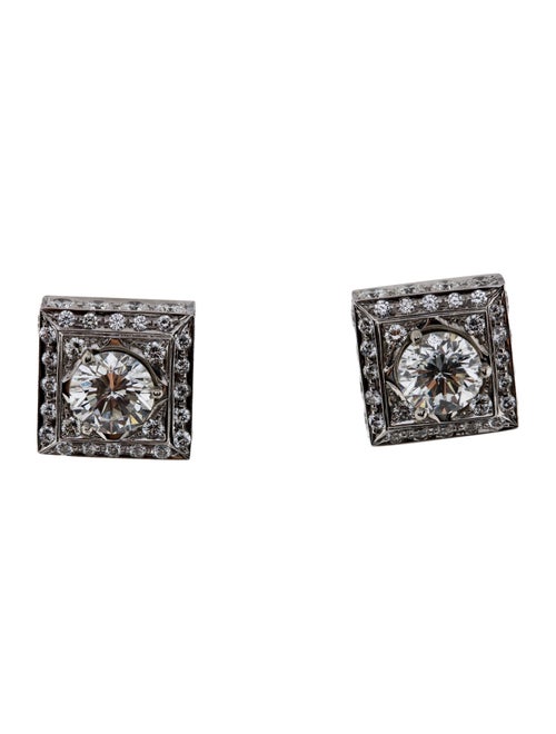 Earrings 14K 4.79ctw Diamond Square Jacket Stud