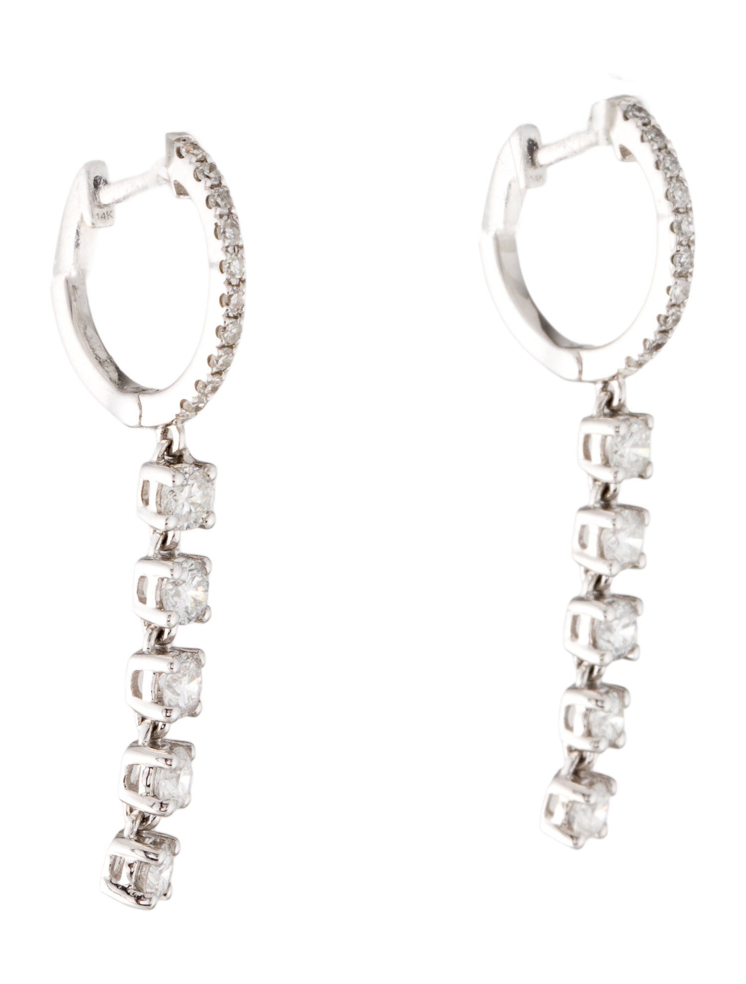 Earrings 14K Diamond Drop Earrings