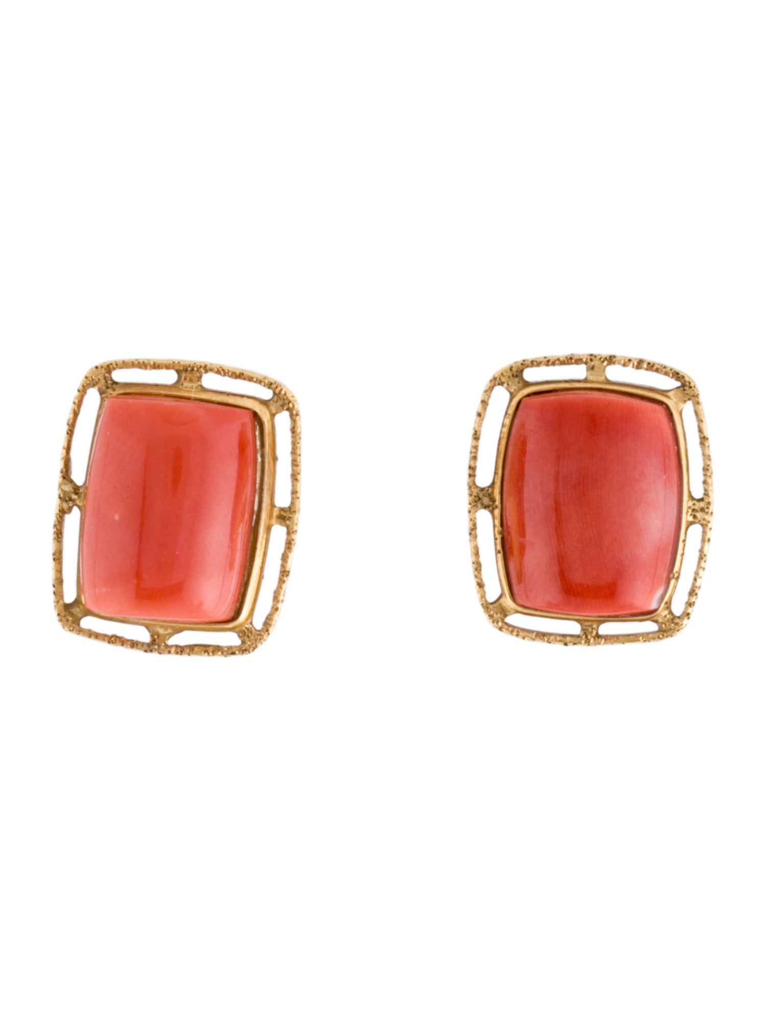 Earrings 18K Coral Earclips