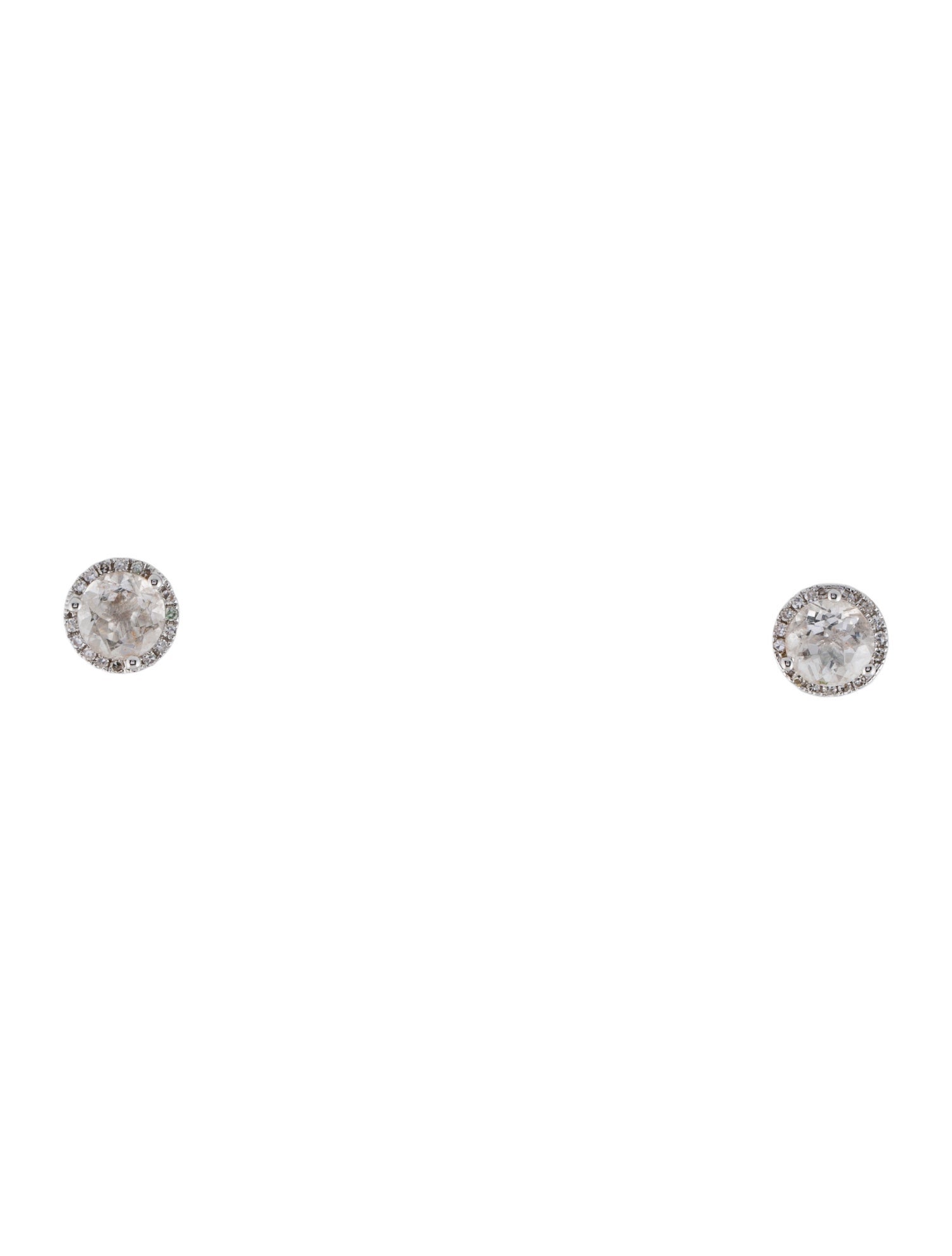 Earrings 14K 1.32 Quartz & Diamond Stud Earrings