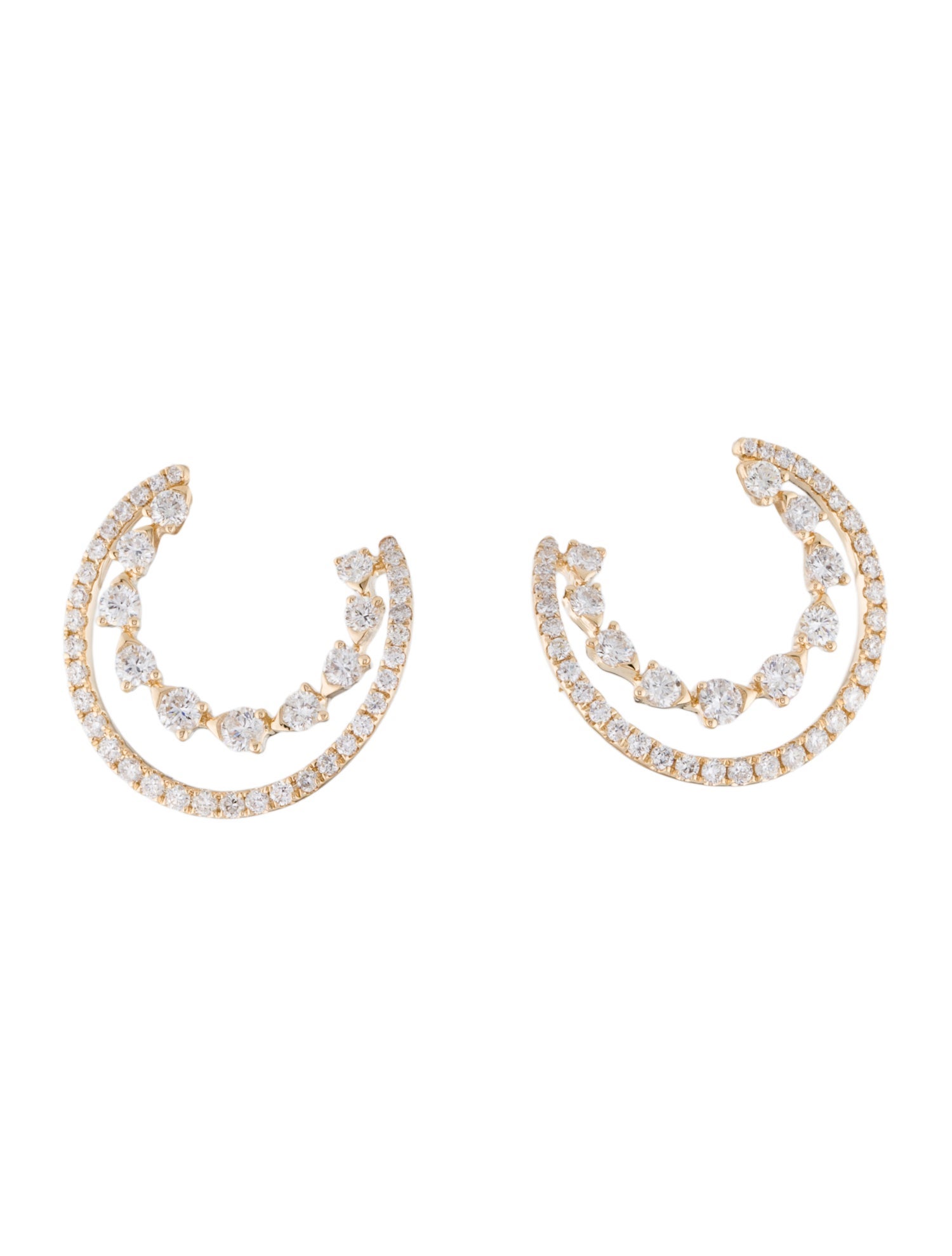 Earrings 14K Diamond Swirl Earrings