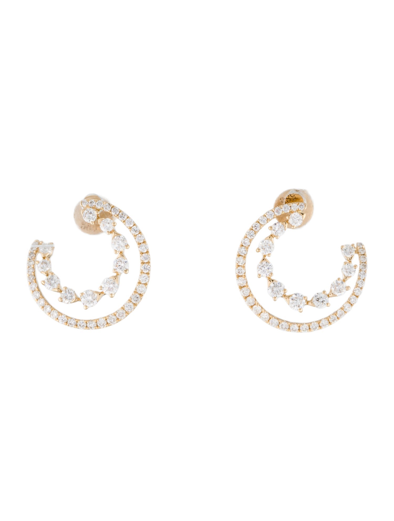 Earrings 14K Diamond Swirl Earrings