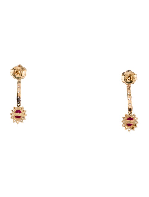 Earrings 14K Ruby & Diamond Drop Earrings