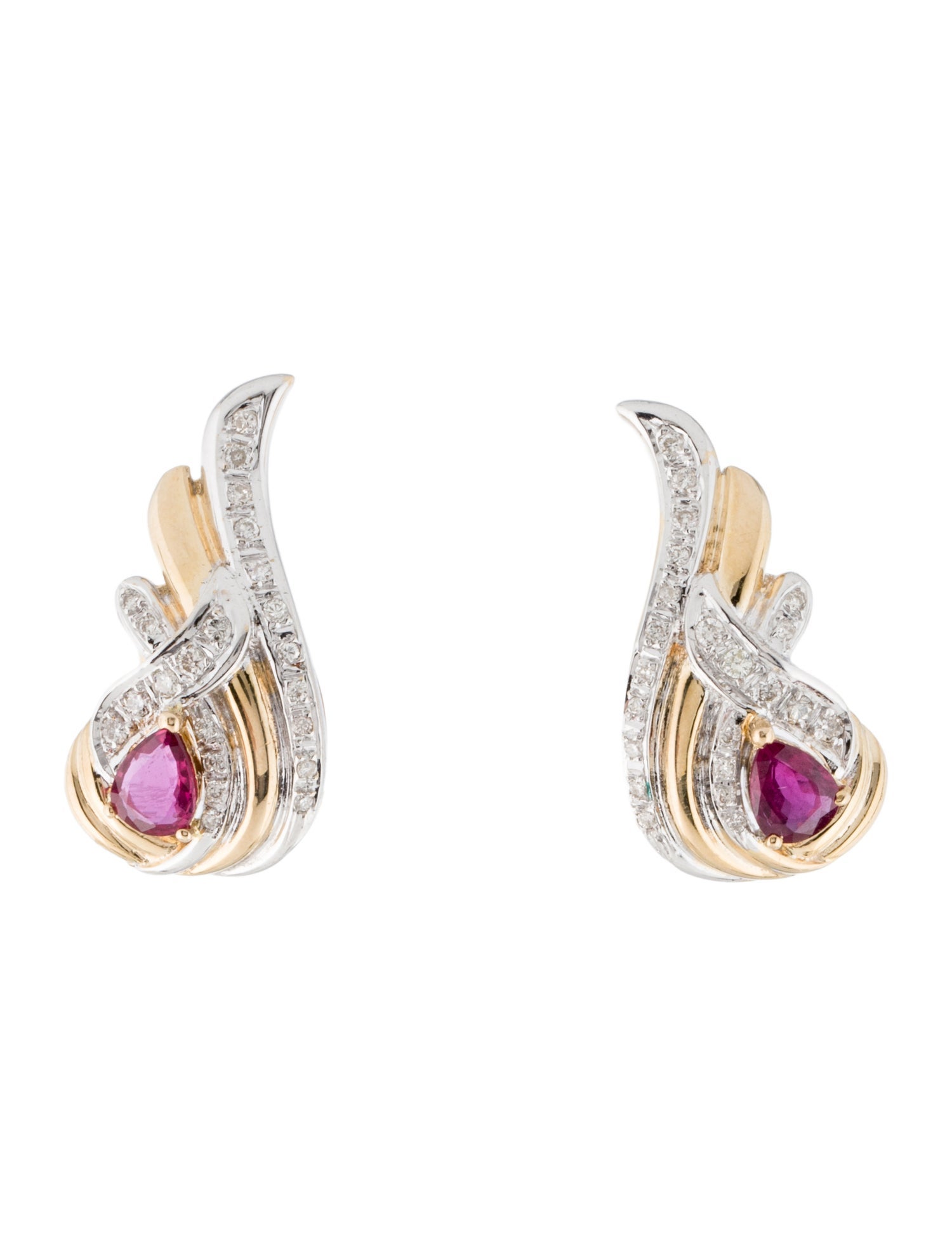 Earrings 18K Ruby & Diamond Earclip Earrings