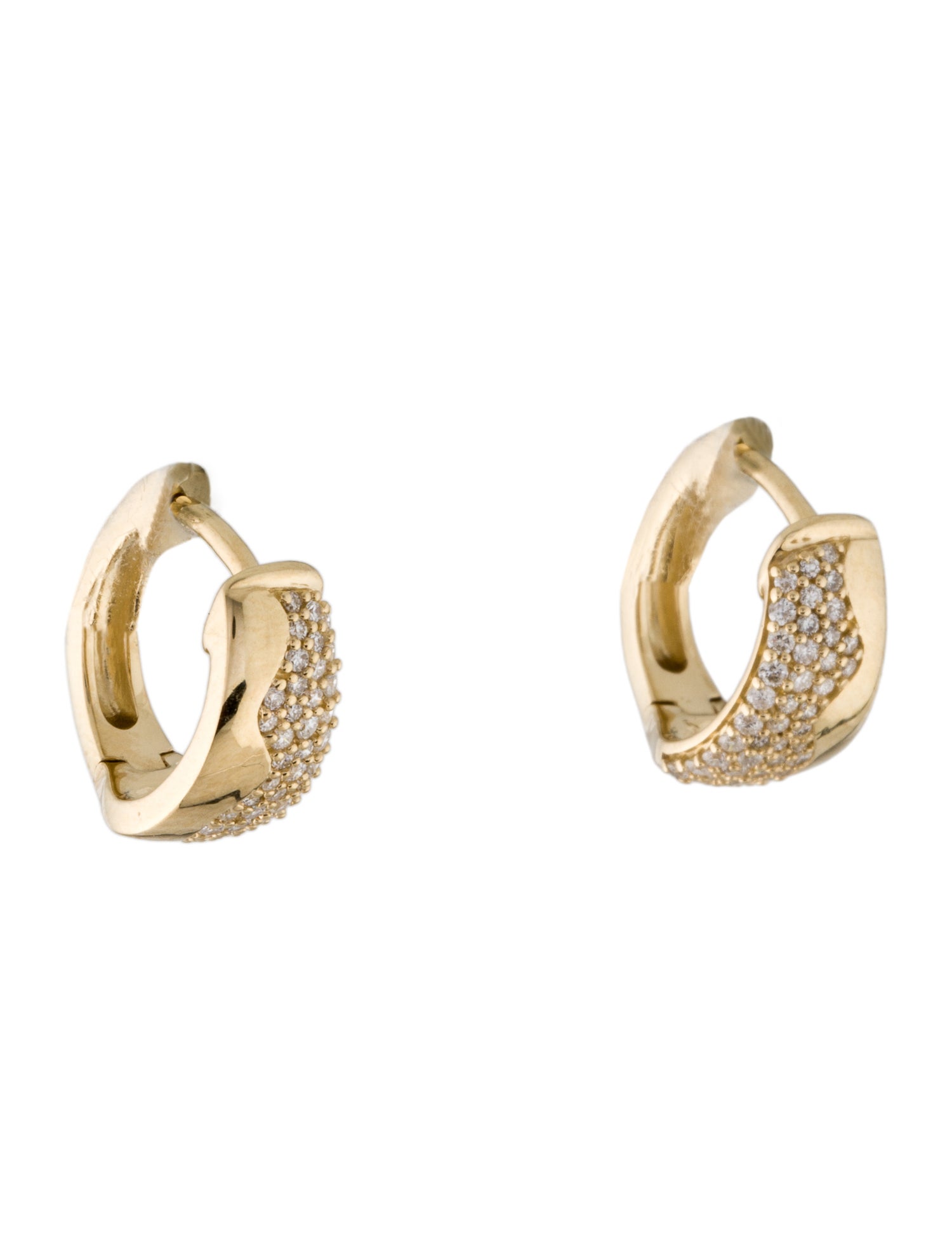 Earrings 14K Diamond Huggie Hoop Earrings