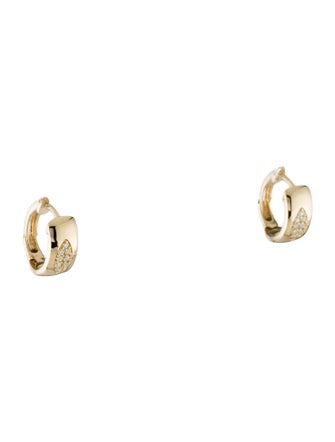 Earrings 14K Diamond Huggie Hoop Earrings