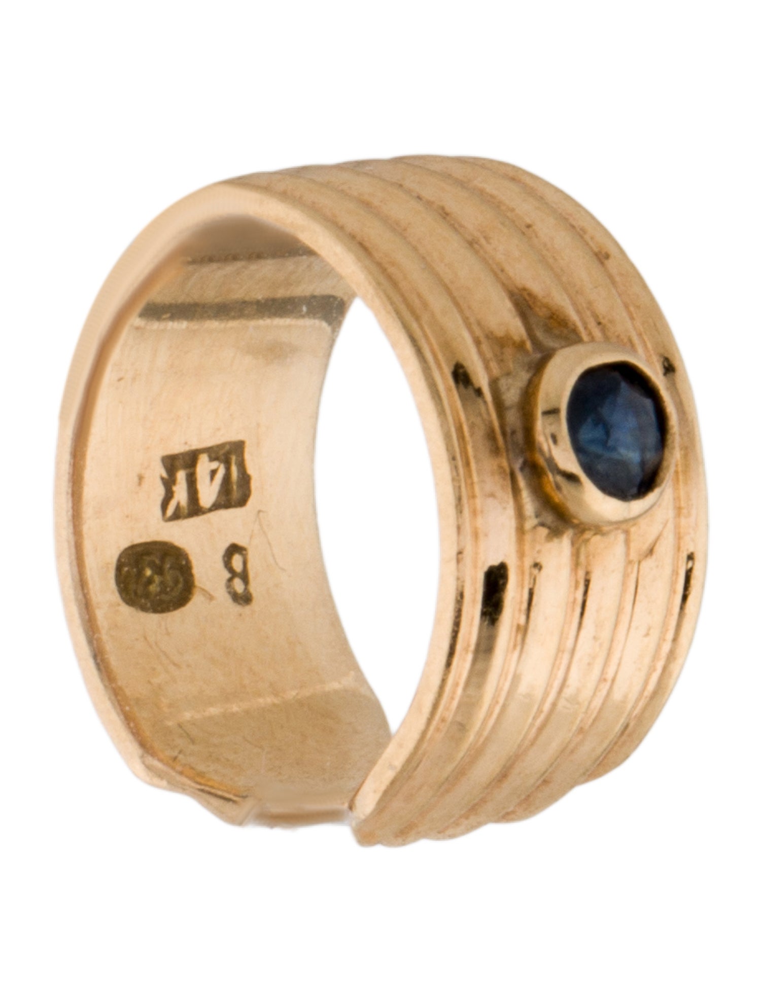 Earrings 14K Sapphire Ear Cuff