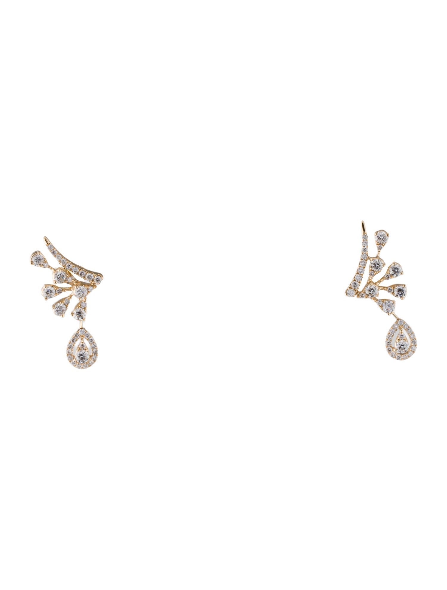 Earrings 14K Diamond Ear Climber Drop Earrings
