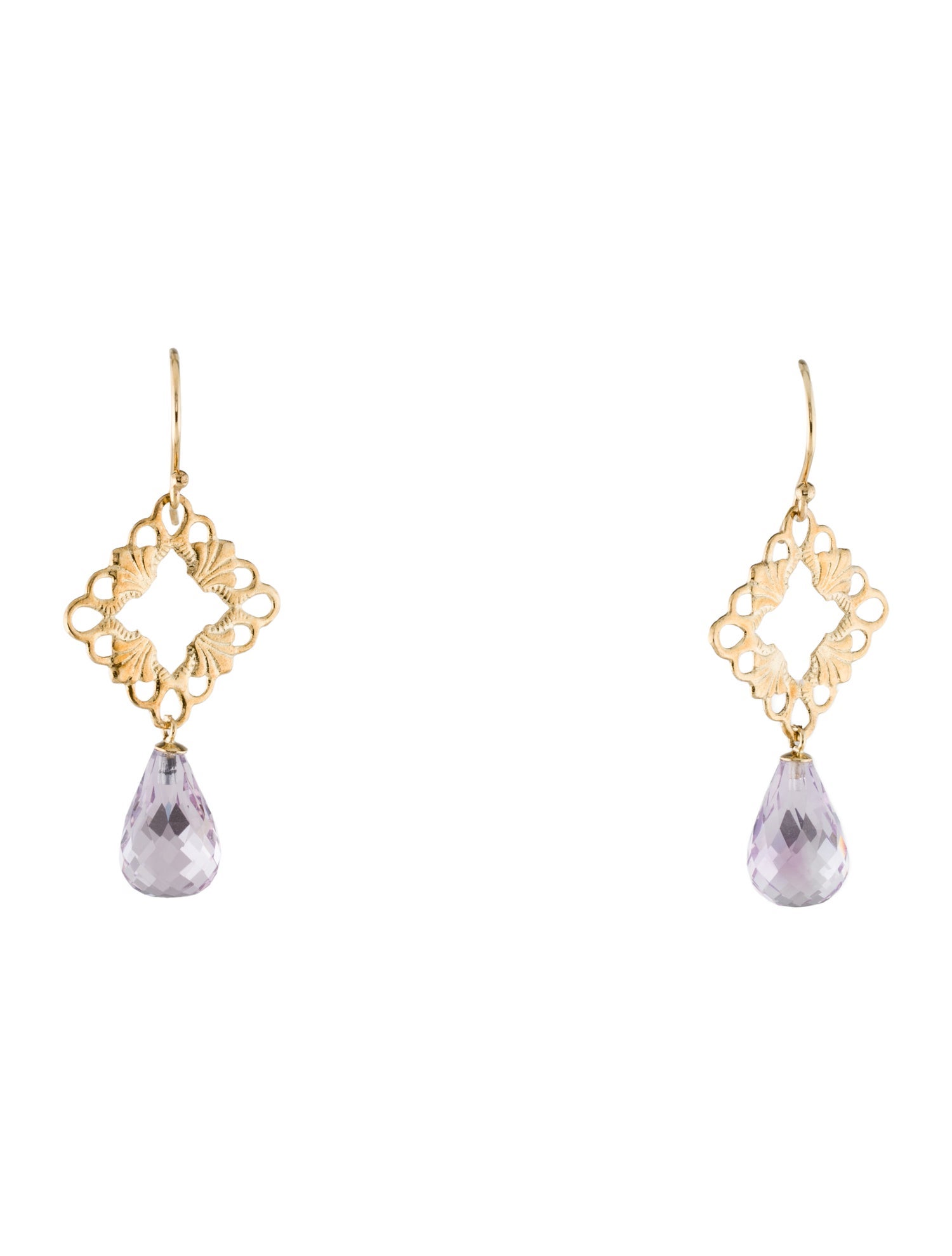 Earrings 14K Amethyst Drop Earrings