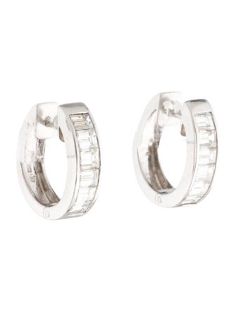 Earrings 18K 3.12ctw Diamond Hoop Earrings