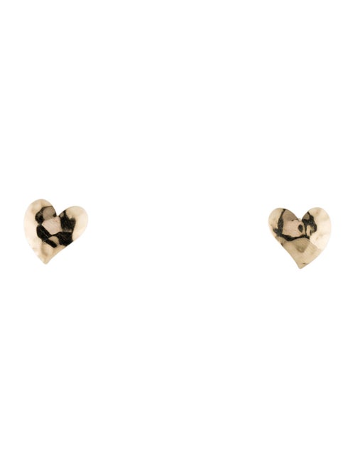 Earrings 14K Hammered Heart Stud Earrings