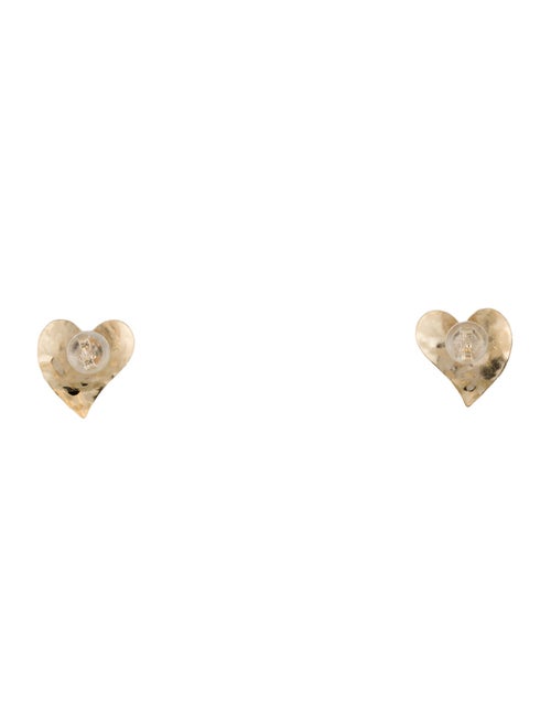 Earrings 14K Hammered Heart Stud Earrings